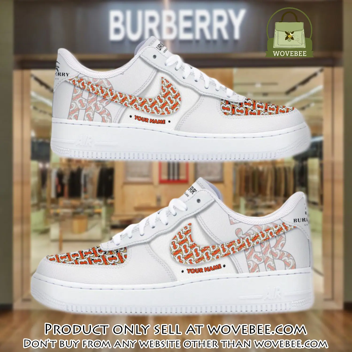 Personalized burberry luxury air force 1 sneakers limited af1 shoes oaf1003 wvb4314343